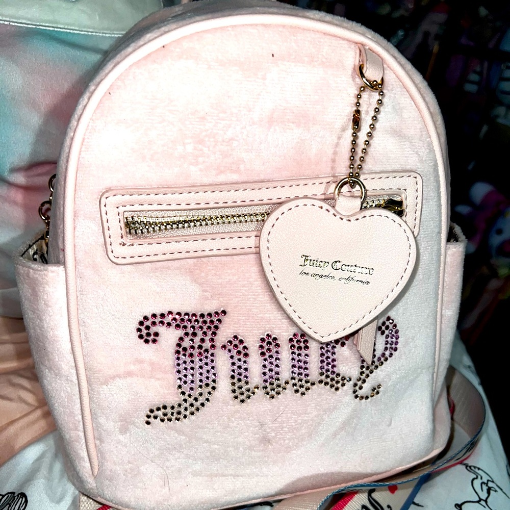 Light Pink Velour Juicy Couture Backpack